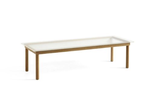 HAY Kofi Table 140x50 cm - Solid Oak / Clear Reeded Glass