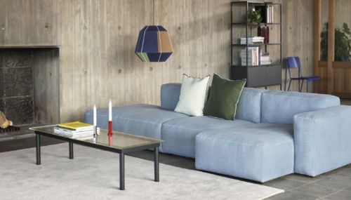 HAY Kofi Table 140x50 cm - Black Solid Oak / Clear Glass