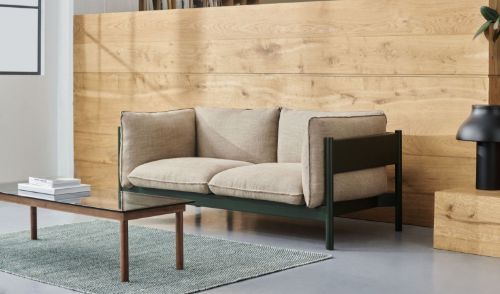 HAY Kofi Table 140x50 cm - Solid Walnut / Clear Reeded Glass