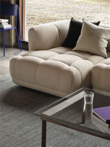 HAY Quilton Combination 19 Left End B: 252,5 cm - Flamiber Cream A5 / Black Stained Oak