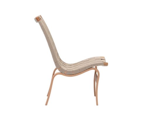 Bruno Mathsson Mi 471 Eva Lænestol u. arm SH: 34 cm - Lakeret Bøg / Linnegjord Natur