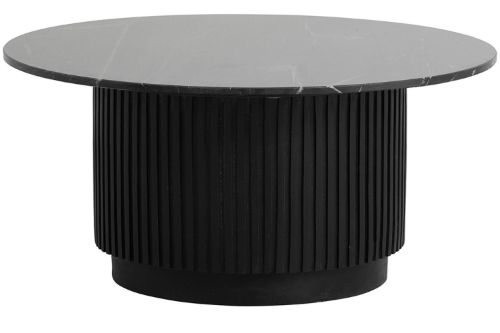 Nordal Erie Round Side Table Med Marmor Ø:90 cm - Black