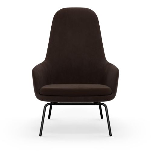 Normann Copenhagen Era Lounge Chair High Steel SH: 40 cm - City Velvet Vol 2 / 023