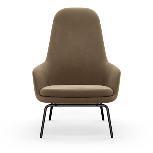 Normann Copenhagen Era Lounge Chair High Steel SH: 40 cm - City Velvet Vol 2 / 077