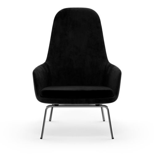 Normann Copenhagen Era Lounge Chair High Chrome SH: 40 cm - City Velvet Vol 2 / 099