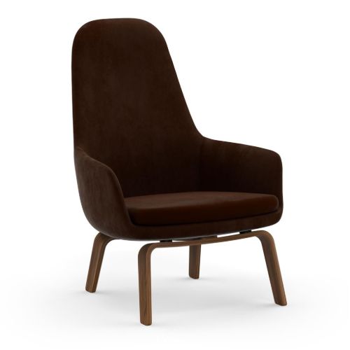 Normann Copenhagen Era Lounge Chair High Walnut SH: 40 cm - City Velvet Vol 2 / 021