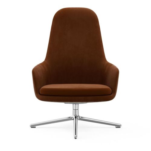 Normann Copenhagen Era Lounge Chair High Swivel Alu SH: 40 cm - City Velvet Vol 2 / 027
