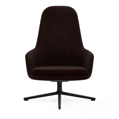 Normann Copenhagen Era Lounge Chair High Swivel Black Alu SH: 40 cm - City Velvet Vol 2 / 024
