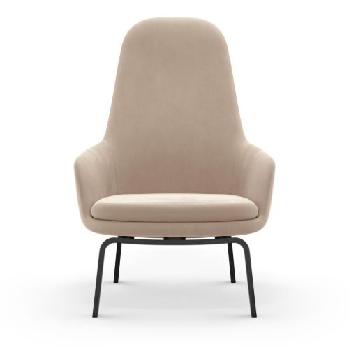 Normann Copenhagen Era Lounge Chair High Black Oak SH: 40 cm - City Velvet Vol 2 / 070