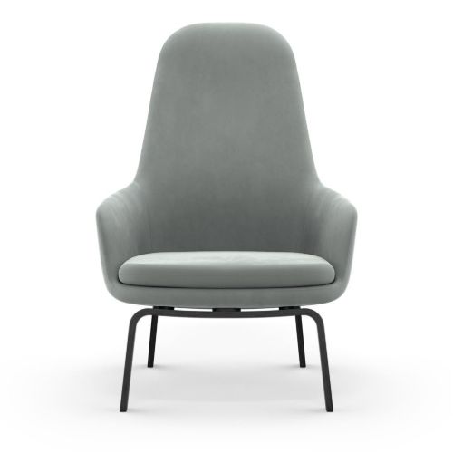 Normann Copenhagen Era Lounge Chair High Black Oak SH: 40 cm - City Velvet Vol 2 / 086
