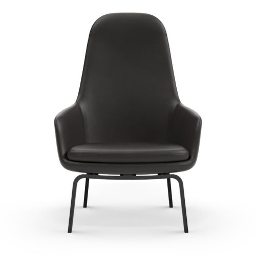 Normann Copenhagen Era Lounge Chair High Black Oak SH: 40 cm - Ultra Leather / Anthrazite 41580