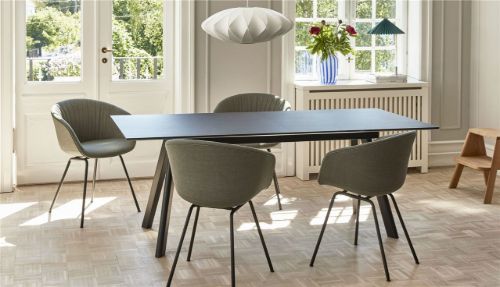 HAY CPH 30 Extendable Table 200/400x90x74 cm - Lacquered Solid Oak/Black Linoleum