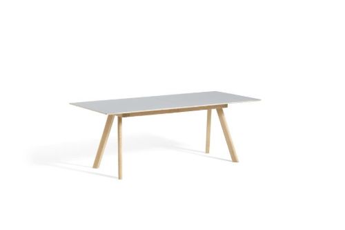 HAY CPH 30 Extendable Table 160/310x80x74 cm - Lacquered Solid Oak/Grey Linoleum