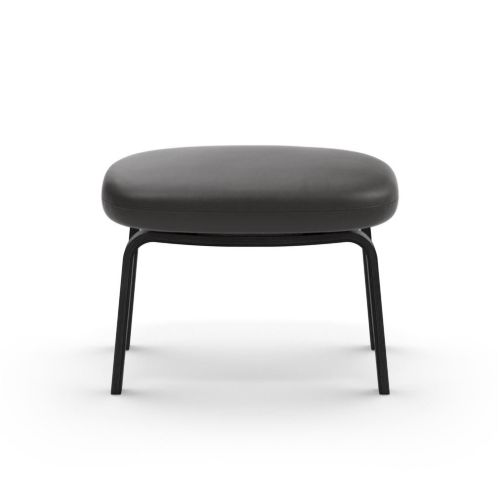 Normann Copenhagen Era Footstool Black Oak H: 39 cm - Ultra Leather / Anthrazite 41580