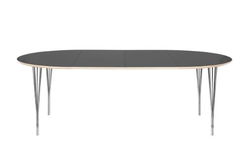 Haslev Symphony 92 Spisebord Ø: 120 cm - Grafit Laminat / Chrome