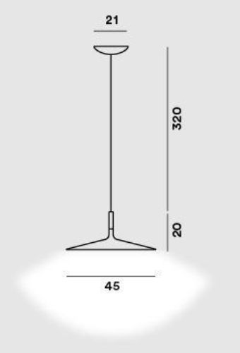 Foscarini Aplomb Pendel Large LED MyLight Ø: 45 cm - Grå