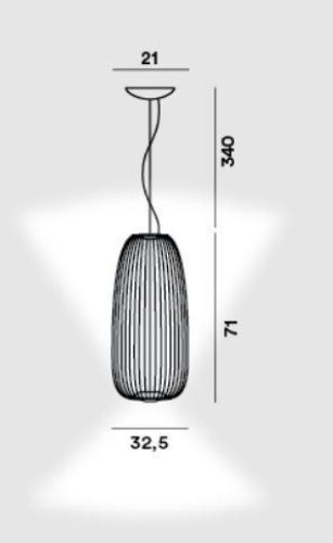 Foscarini Spokes 1 Pendel LED My Light H: 71 cm - Guld