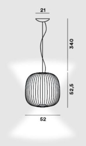 Foscarini Spokes 2 Pendel LED My Light H: 52,5 cm - Hvid