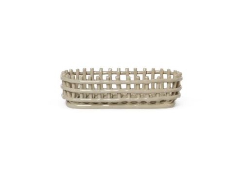 Ferm Living Ceramic Basket Oval 30x15 cm - Cashmere