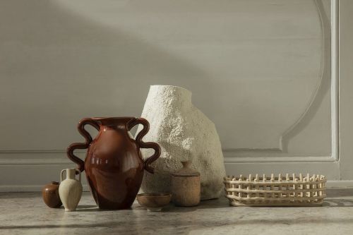 Ferm Living Ceramic Basket Oval 30x15 cm - Cashmere