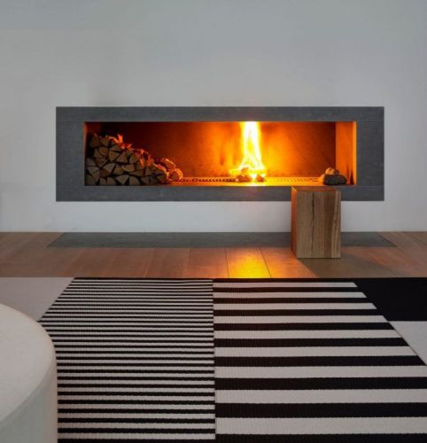 Woodnotes Big Stripe Carpet Sewn Edges 170x240 cm - Black/Stone