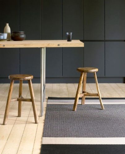 Woodnotes Panorama Carpet Sewn Edges 140x200 cm - Black/Light Grey