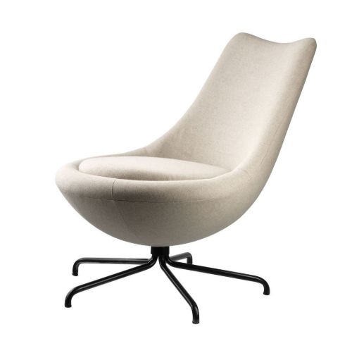 FDB Møbler L40 Bellamie Lounge Chair m. Svirvel SH: 39 cm - Black / Beige