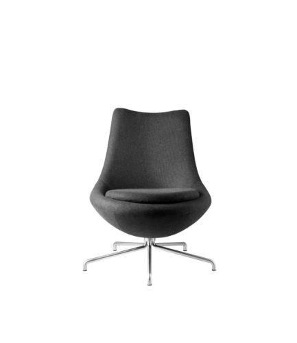 FDB Møbler L40 Bellamie Lounge Chair SH: 39 cm - Grey / Dark Grey