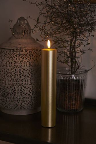 Sirius Sille Exclusive Batteridrevet Stearinlys H: 25 cm - Guld