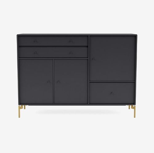 Montana Mega 201202 Skænk med ben 115,2x38 cm - 04 Anthracite / Brass