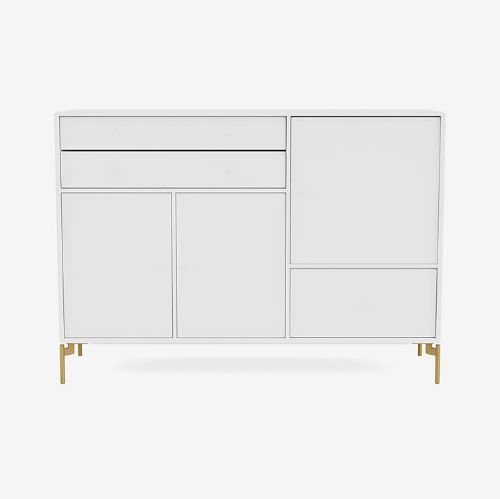 Montana Mega 201202 Skænk med ben 115,2x38 cm - 101 NewWhite / Brass