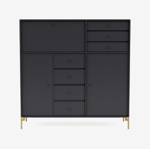 Montana Mega 201802 Skænk med ben 115,2x38 cm - 04 Anthracite / Brass