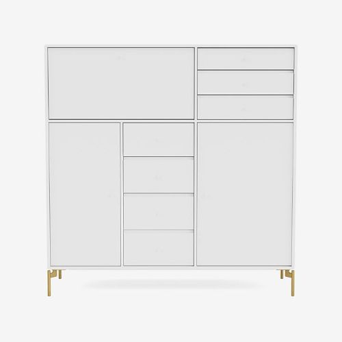 Montana Mega 201802 Skænk med ben 115,2x38 cm - 101 NewWhite / Brass