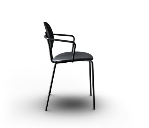 Sibast Furniture Piet Hein Chair w. Armrest SH: 45 cm - Black Oak/Black Solid