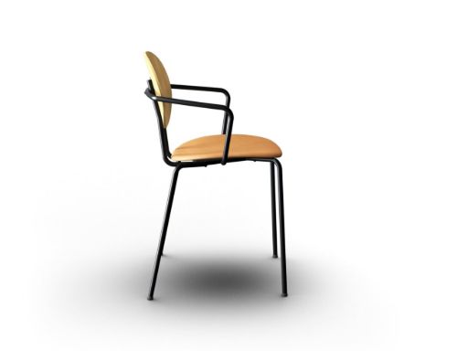 Sibast Furniture Piet Hein Chair w. Armrest SH: 45 cm - Oil Oak/Dunes Cognac