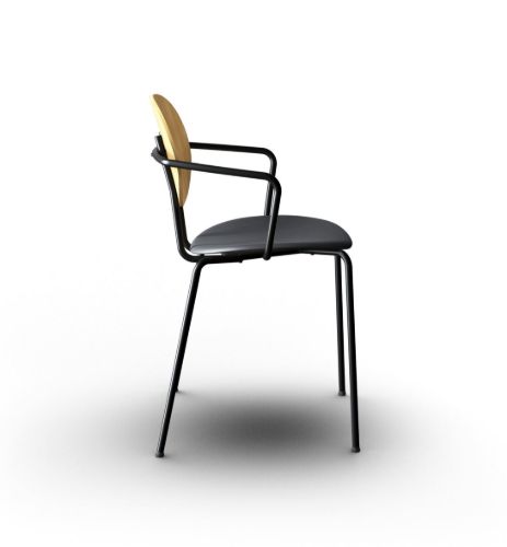 Sibast Furniture Piet Hein Chair w. Armrest SH: 45 cm - Oil Oak/Solid Black