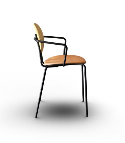 Sibast Furniture Piet Hein Chair w. Armrest SH: 45 cm - Oil Oak/Ultra Brandy