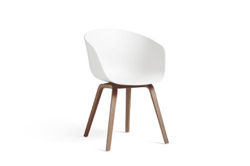 HAY AAC 22 About A Chair SH: 46 cm - Lacquered Walnut/White