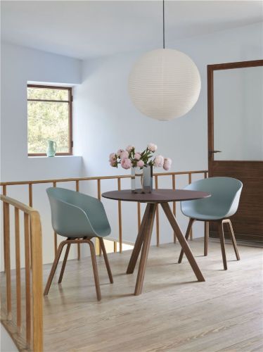 HAY AAC 22 About A Chair SH: 46 cm - Lacquered Walnut/Dusty Blue