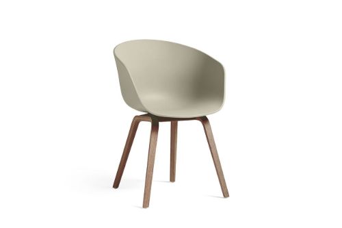 HAY AAC 22 About A Chair SH: 46 cm - Lacquered Walnut/Pastel Green