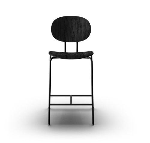 Sibast Furniture Piet Hein Bar Chair SH: 65 cm Black - Black Oak