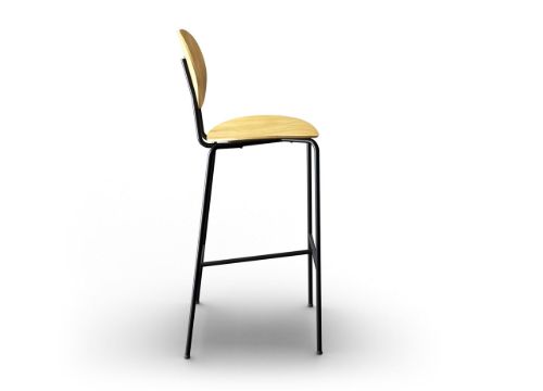 Sibast Furniture Piet Hein Bar Chair SH: 75 cm Black - Oiled Oak