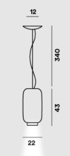 Foscarini Chouchin 2 Pendel LED H: 43 cm - Grøn