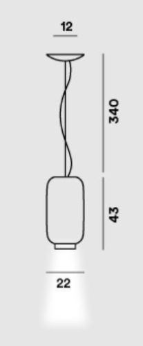 Foscarini Chouchin 3 Pendel LED H: 43 cm - Grå