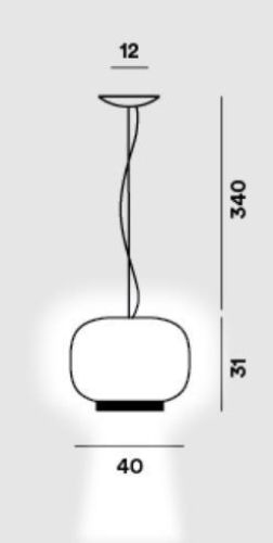 Foscarini Chouchin 1 Reverse Pendel LED H: 31 cm - Hvid/Orange