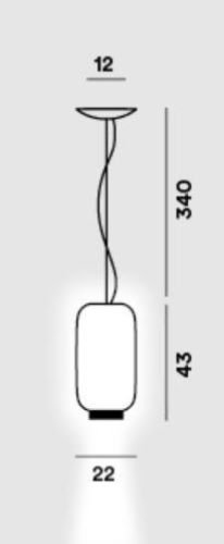 Foscarini Chouchin 2 Reverse Pendel LED H: 43 cm - Hvid/Grøn