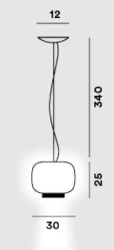 Foscarini Chouchin 3 Reverse Pendel LED H: 25 cm - Hvid/Grå