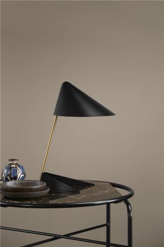 Warm Nordic Ambience Table Lamp H: 43 cm - Black Noir/Solid Brass