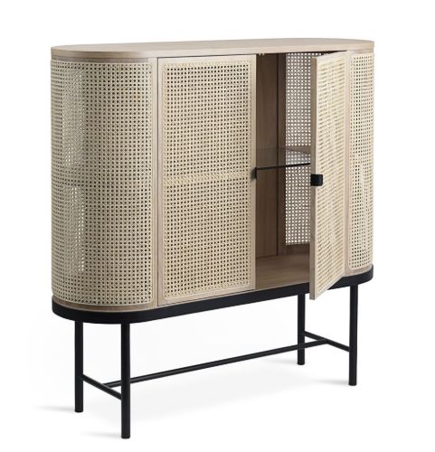 Warm Nordic Be My Guest Skænk 43x130 cm - Oiled Oak/French Cane