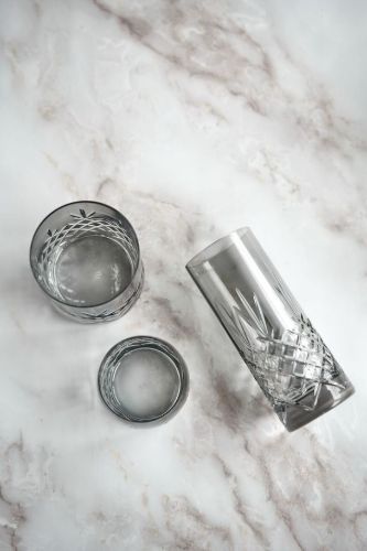 Frederik Bagger Crispy Aqua Vandglas 2 stk 23 cl - Dark/Røget